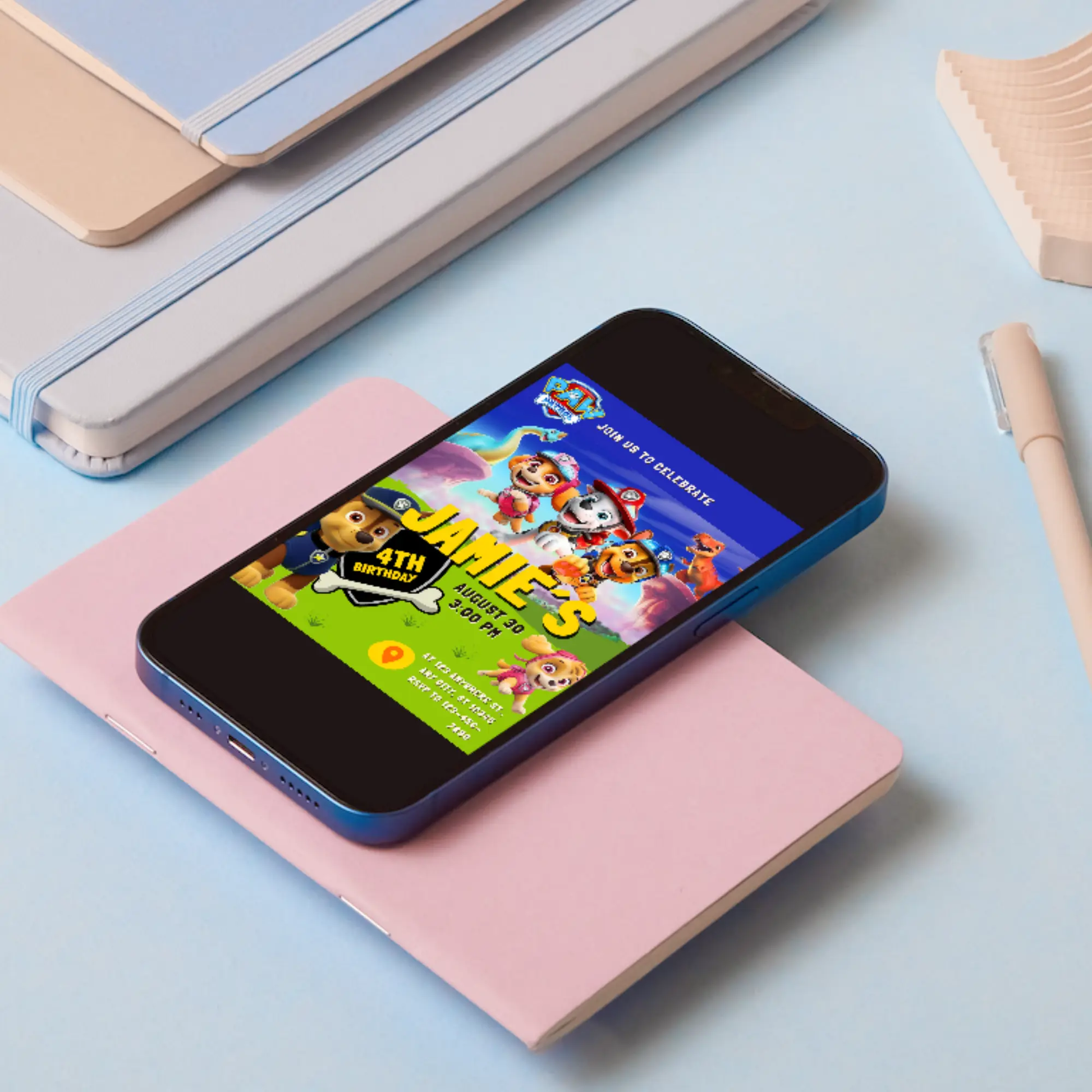 Paw Patrol Birthday Invitation Template - CreativeRino