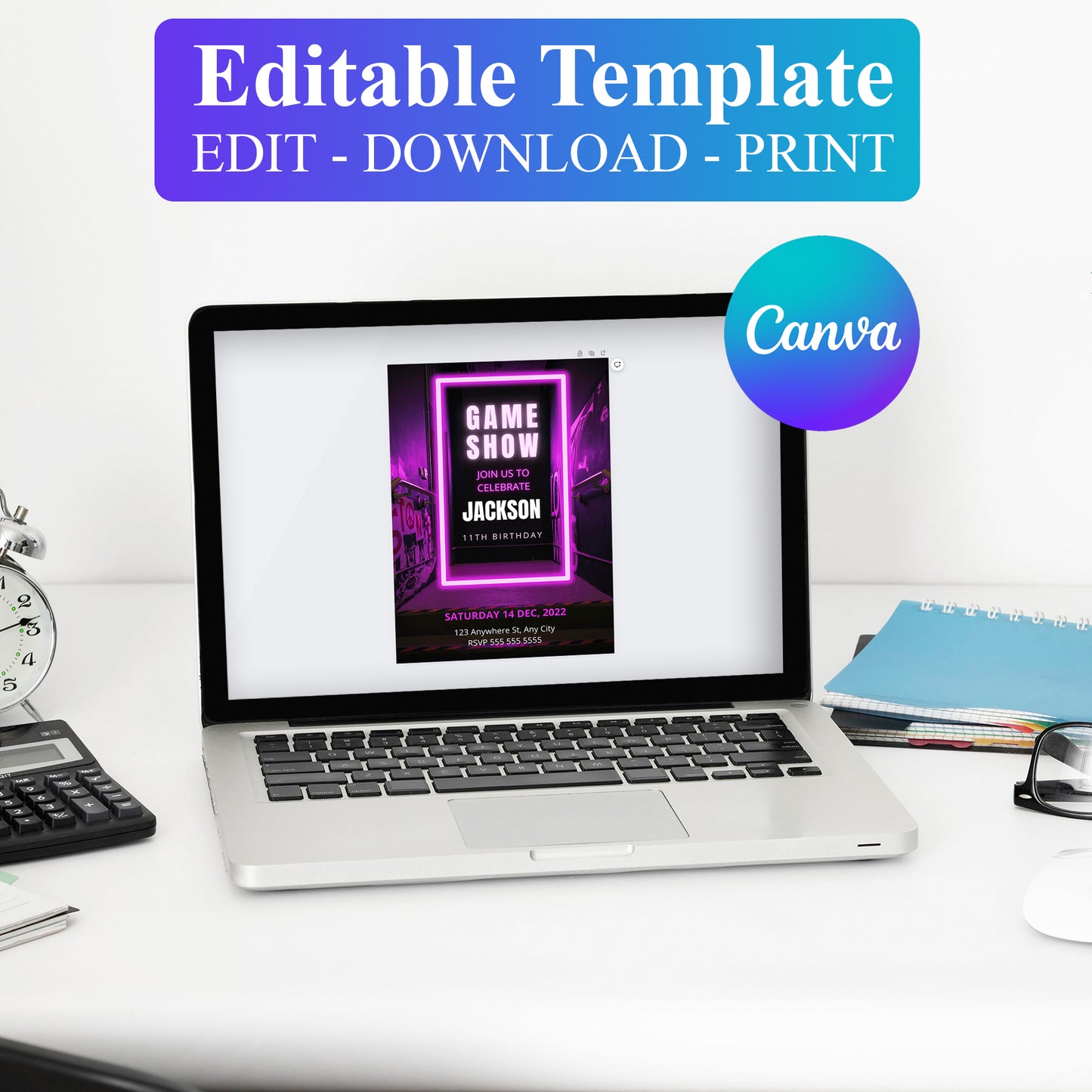 Game Show Birthday Invitation Template - CreativeRino