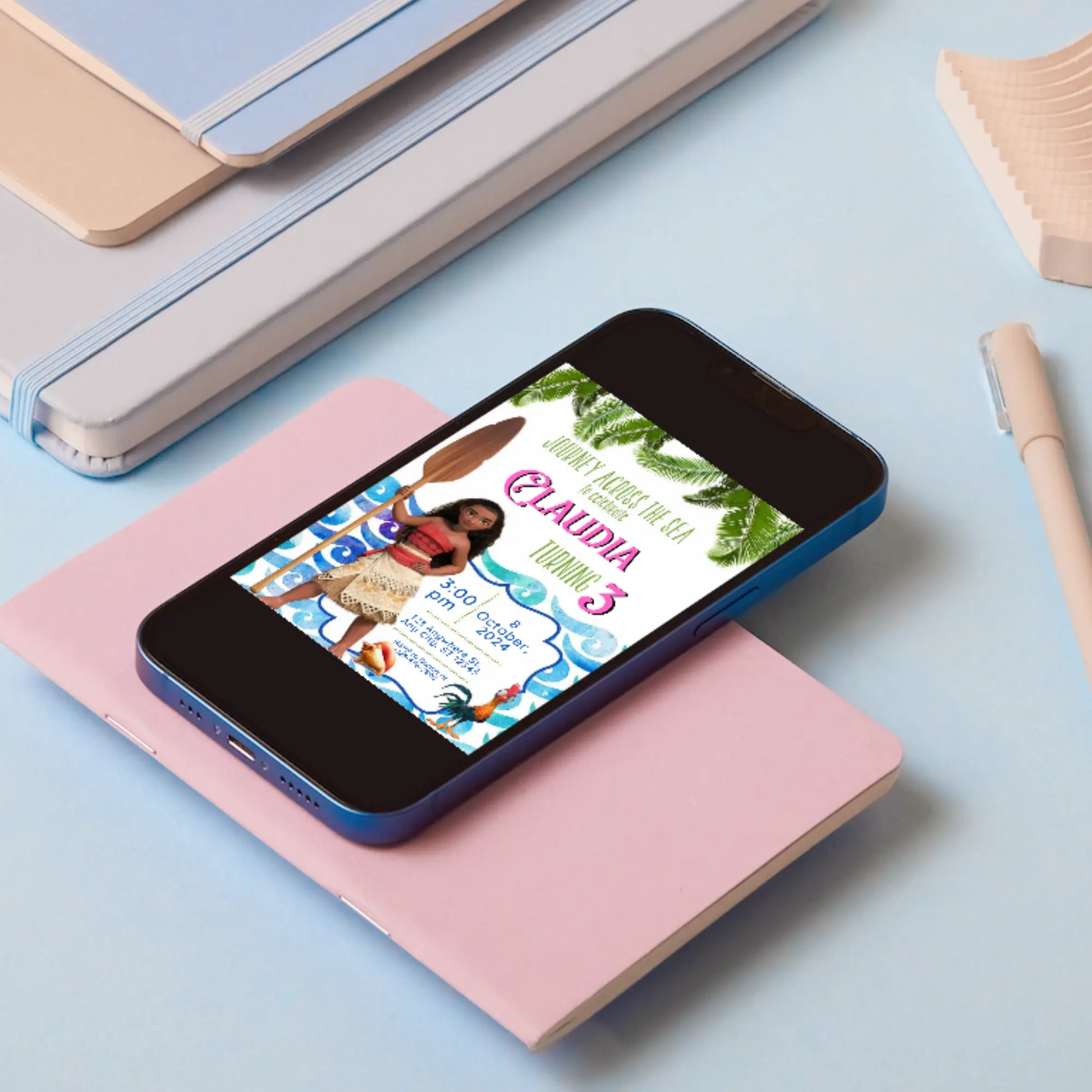 Moana Birthday Invitation Template - CreativeRino