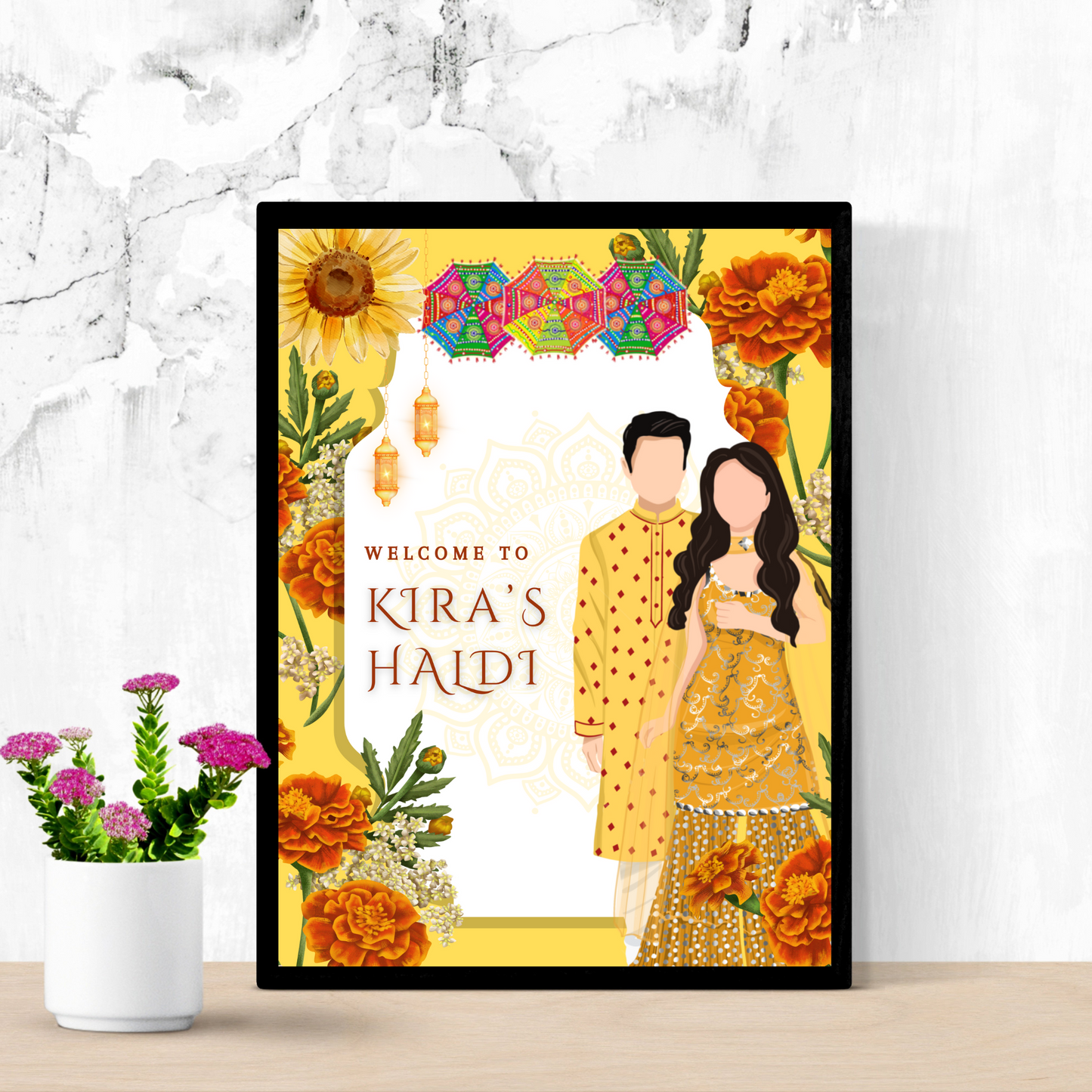 Maiyan Pithi Haldi Sign Template | Indian Wedding Welcome Sign