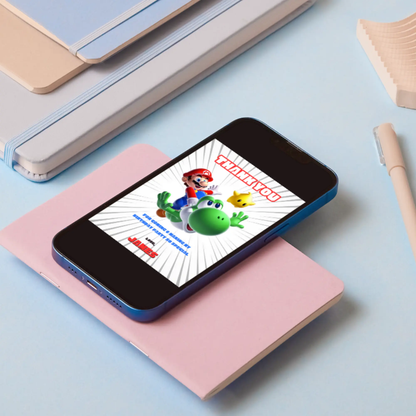 Super Mario Thank You Card Template - CreativeRino