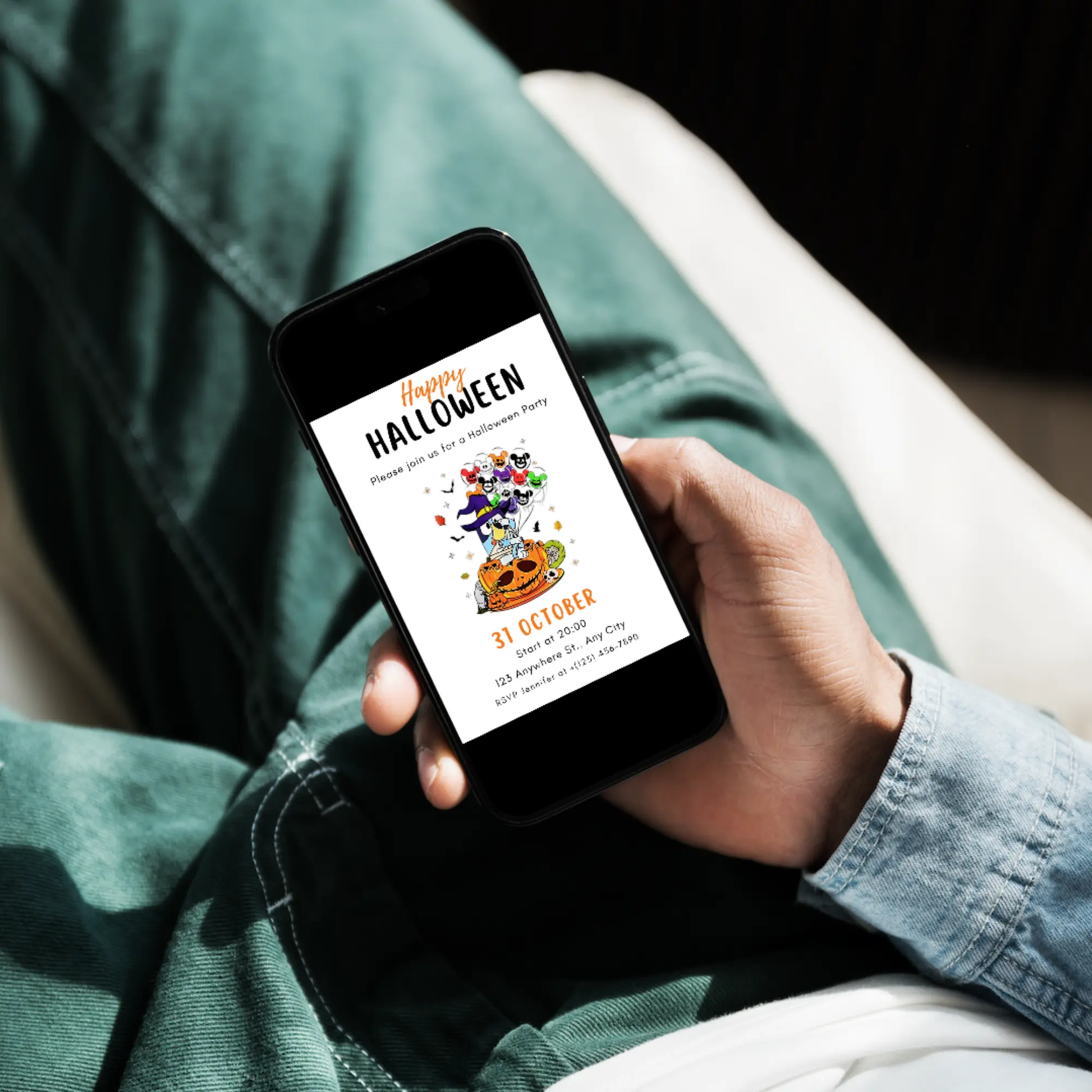 Bluey Halloween Birthday Invitation Template - CreativeRino