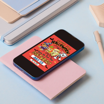 Paw Patrol Halloween Birthday Invitation Template - CreativeRino