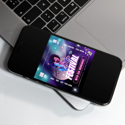 Music Festival Club Flyer Template | Black Friday DJ Party Social Media Flyer - CreativeRino