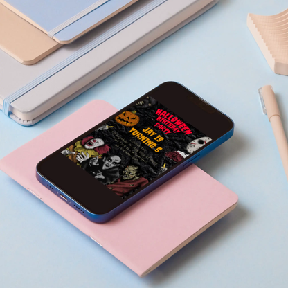 Horror Halloween Birthday Party Invitation Template - CreativeRino