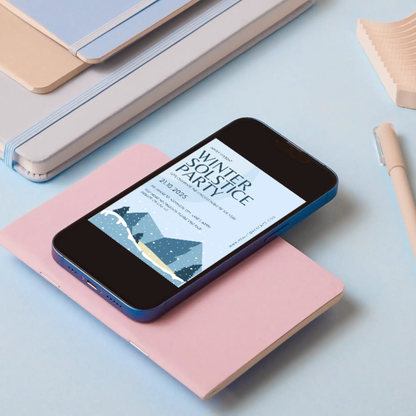 Winter Solstice Party Invitation Template - CreativeRino