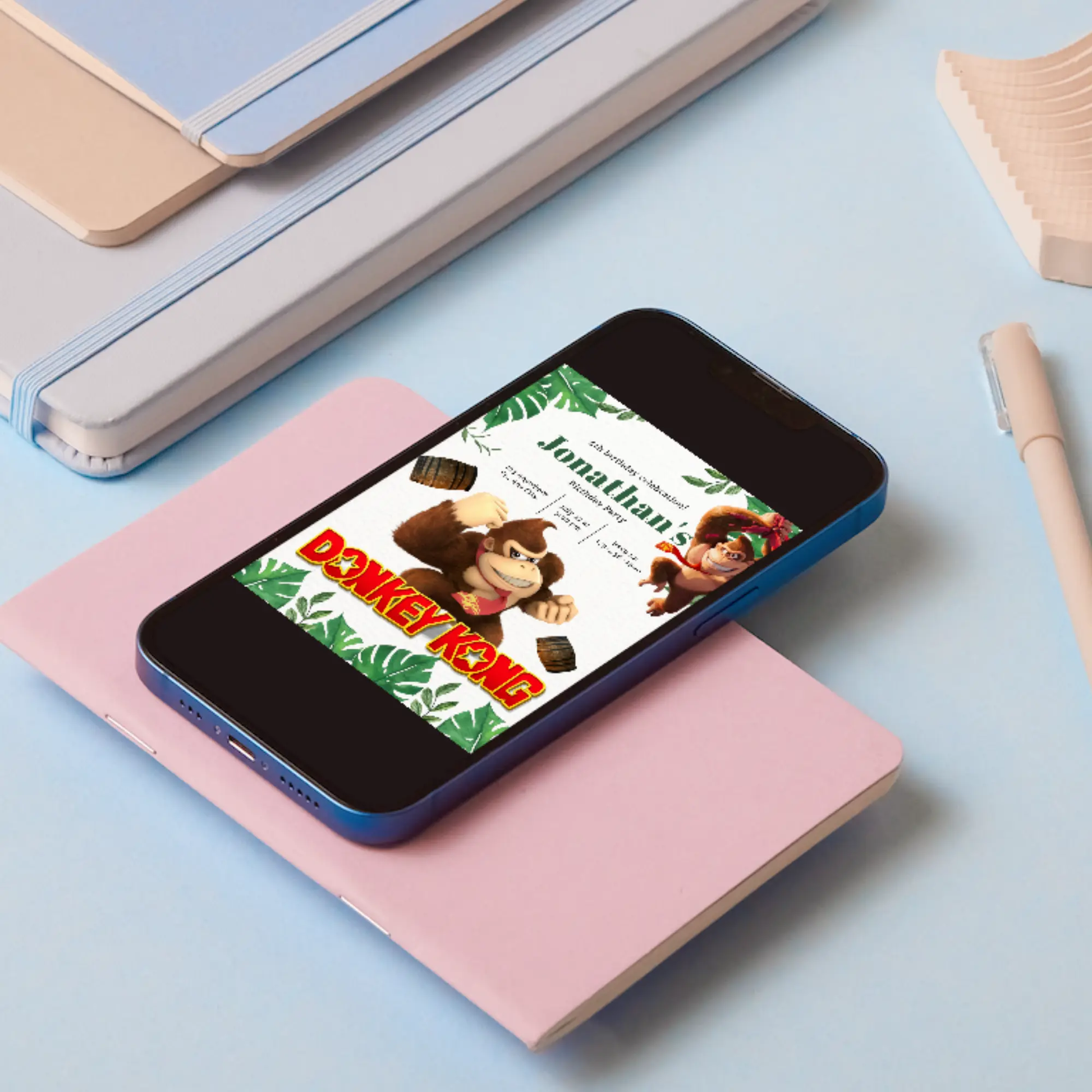 Donkey Kong Birthday Invitation Template | Super Mario Invite - CreativeRino