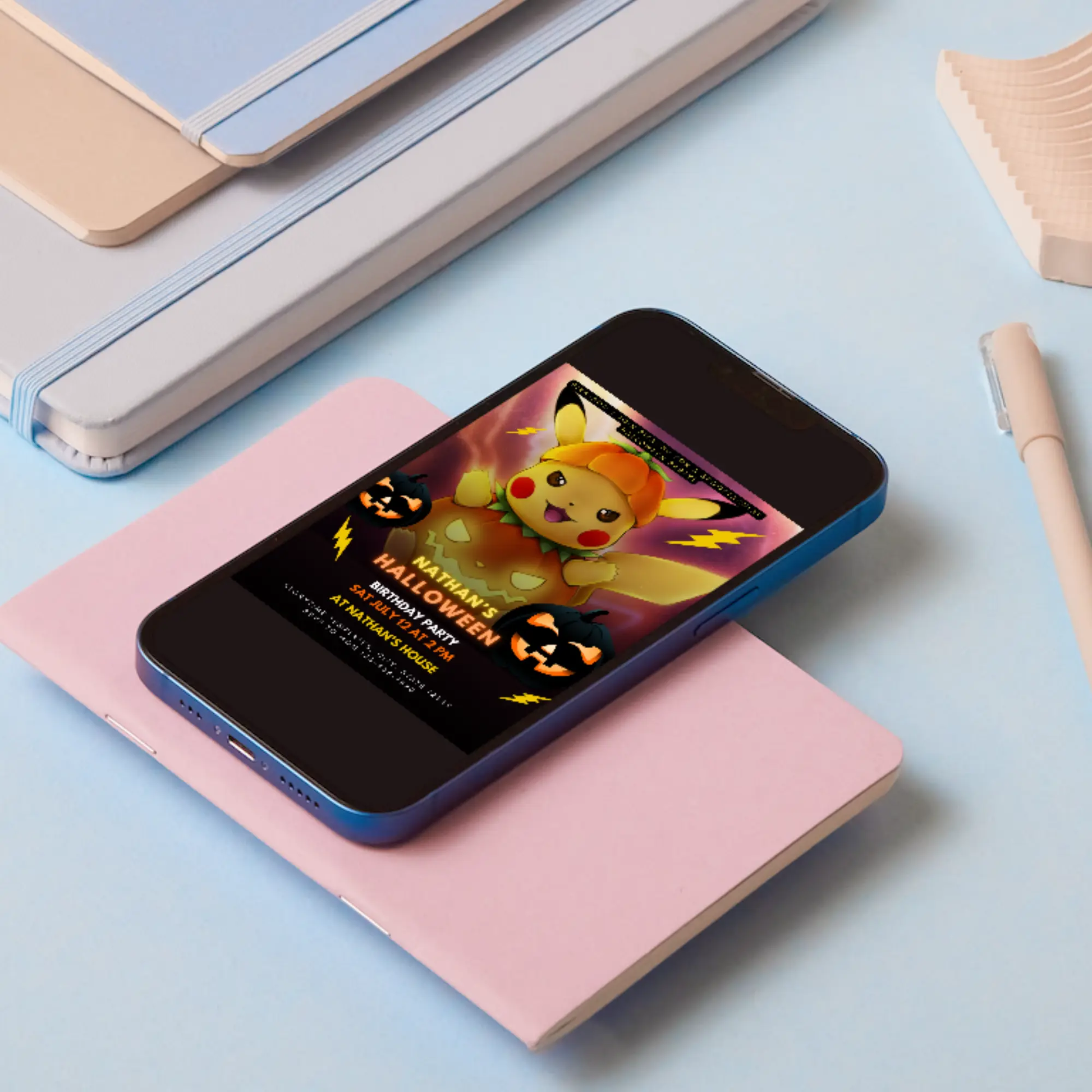 Pokemon Birthday Halloween Party Invitation Template - CreativeRino