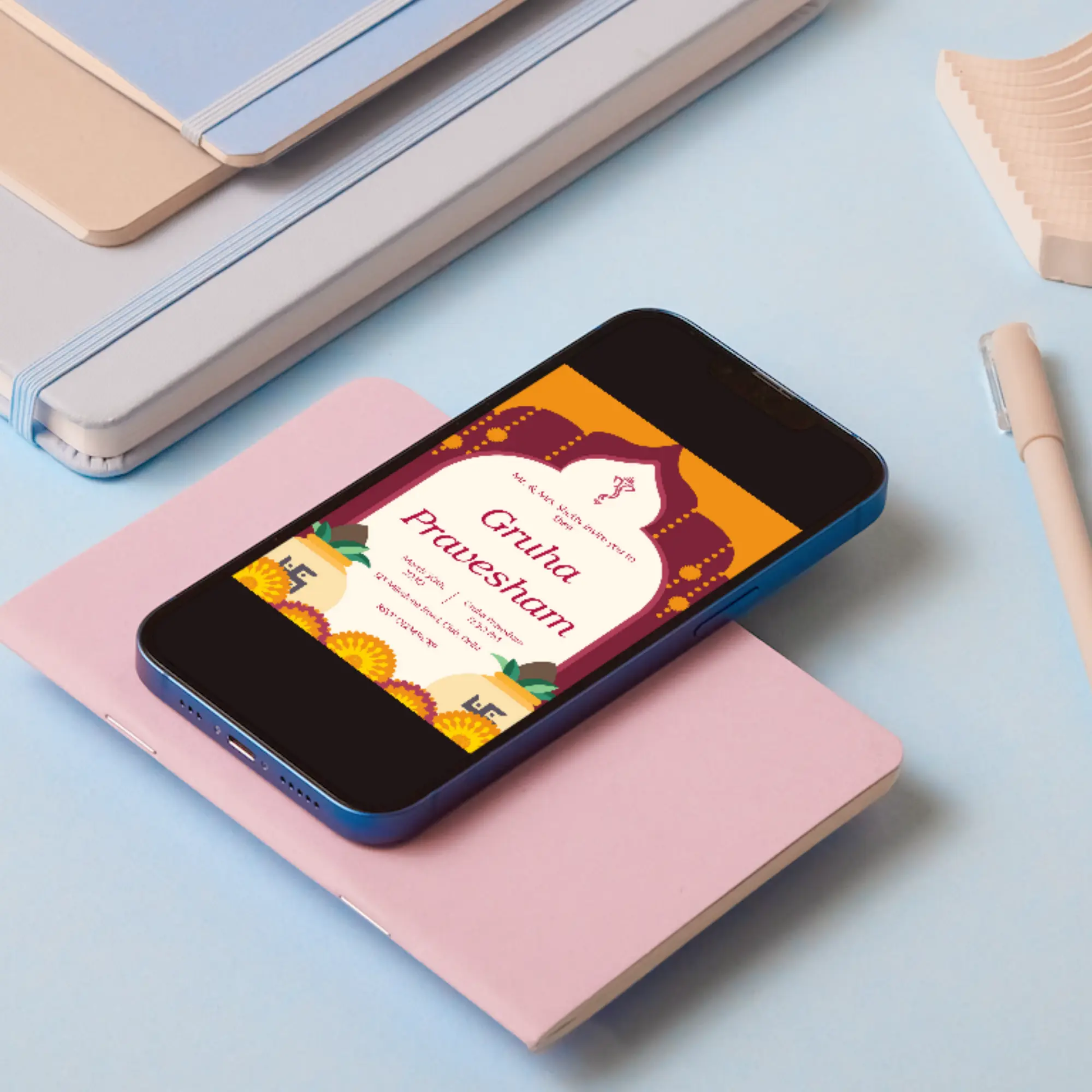 Gruhapravesham Invitation Template | Indian Housewarming Invite - CreativeRino