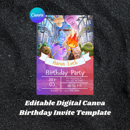 Elemental Birthday Party Invitation Template - CreativeRino