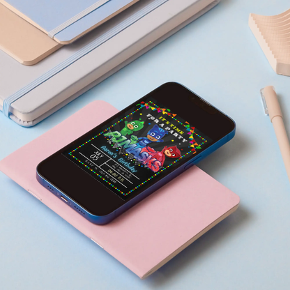 PJ Masks Birthday Invitation Template - CreativeRino