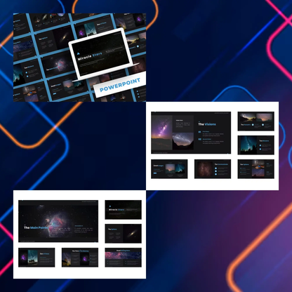 3 Space Star Meteor Business PowerPoint Template Bundle | Modern Clean Astronomy Presentation Templates CreativeRino