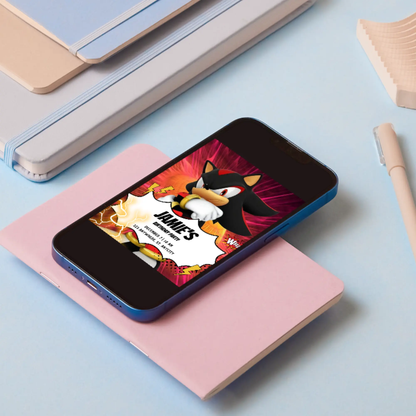 Shadow the Hedgehog Birthday Invitation Template - CreativeRino