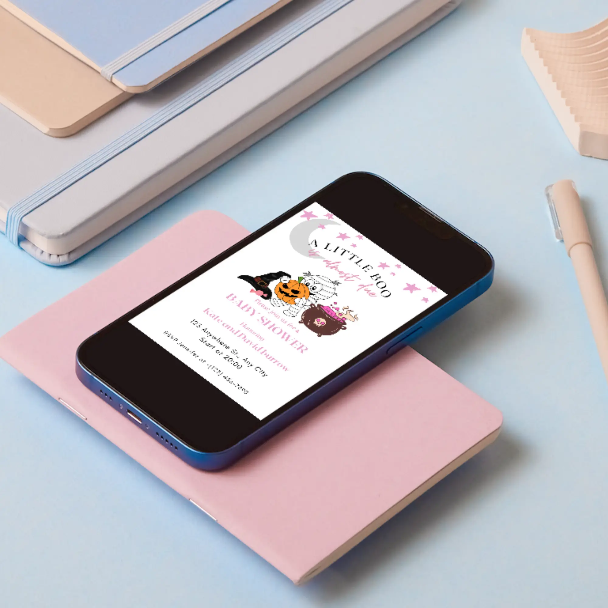 A Little Boo Baby Shower Invitation Template | Halloween Baby Shower Invite - CreativeRino