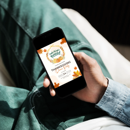 Eat drink and be thankful Thanksgiving Dinner Party Invitation Template - CreativeRino