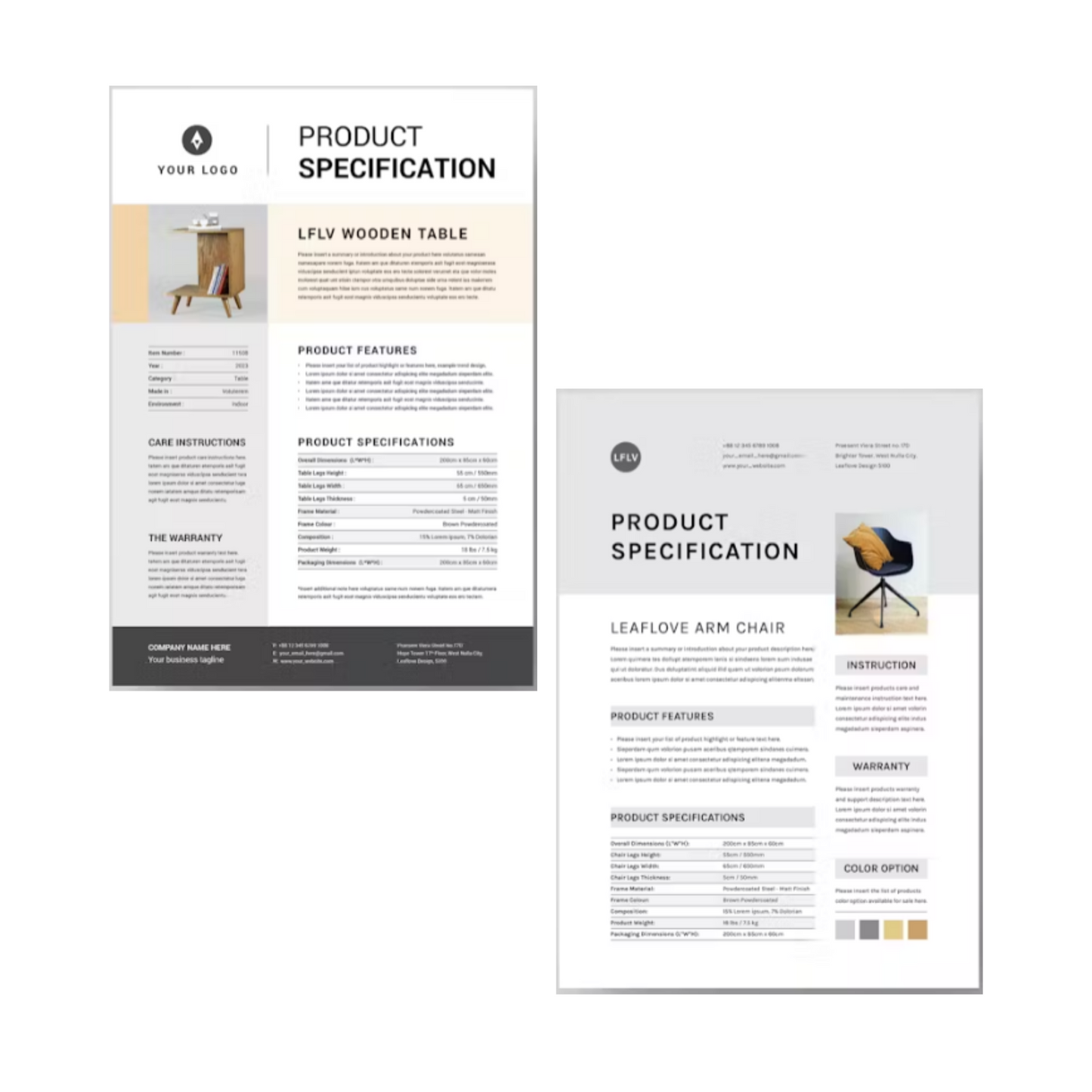 3 Product Sheet Template Bundle | Product Specification Sheet Template| Product Sell Sheet Template | Product Fact Sheet | Technical Data Sheet