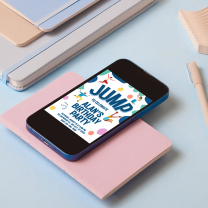 Jump Birthday Invitation Template - CreativeRino
