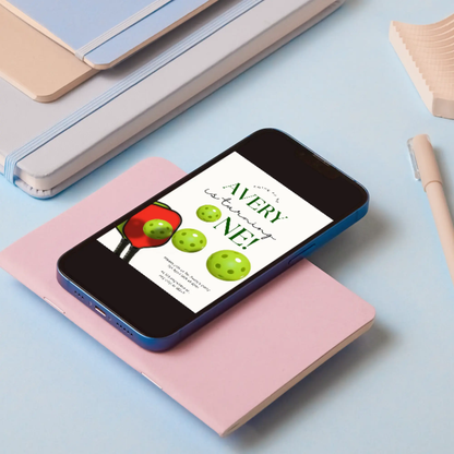 Pickleball Birthday Invitation Template - CreativeRino