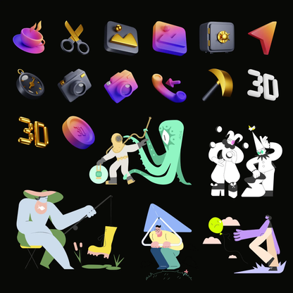 2000+ Figma Elements Bundle | Figma Icons, Figma Illustrations, 3D Icons, 3D Illustrations for Website and Apps, Vector Icons for UI design CreativeRino