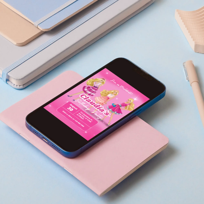 Barbie Doll Birthday Invitation Template - CreativeRino
