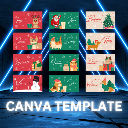 Christmas Placecards Template - CreativeRino