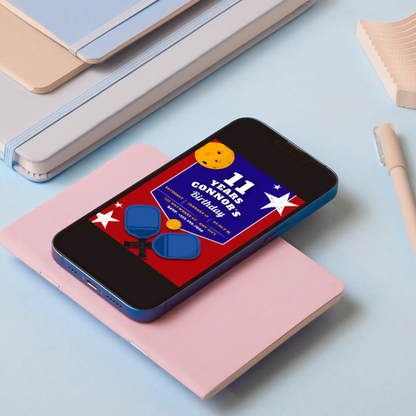 Pickleball Birthday Invitation Template - CreativeRino