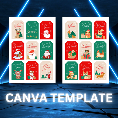 Christmas Placecards Template - CreativeRino