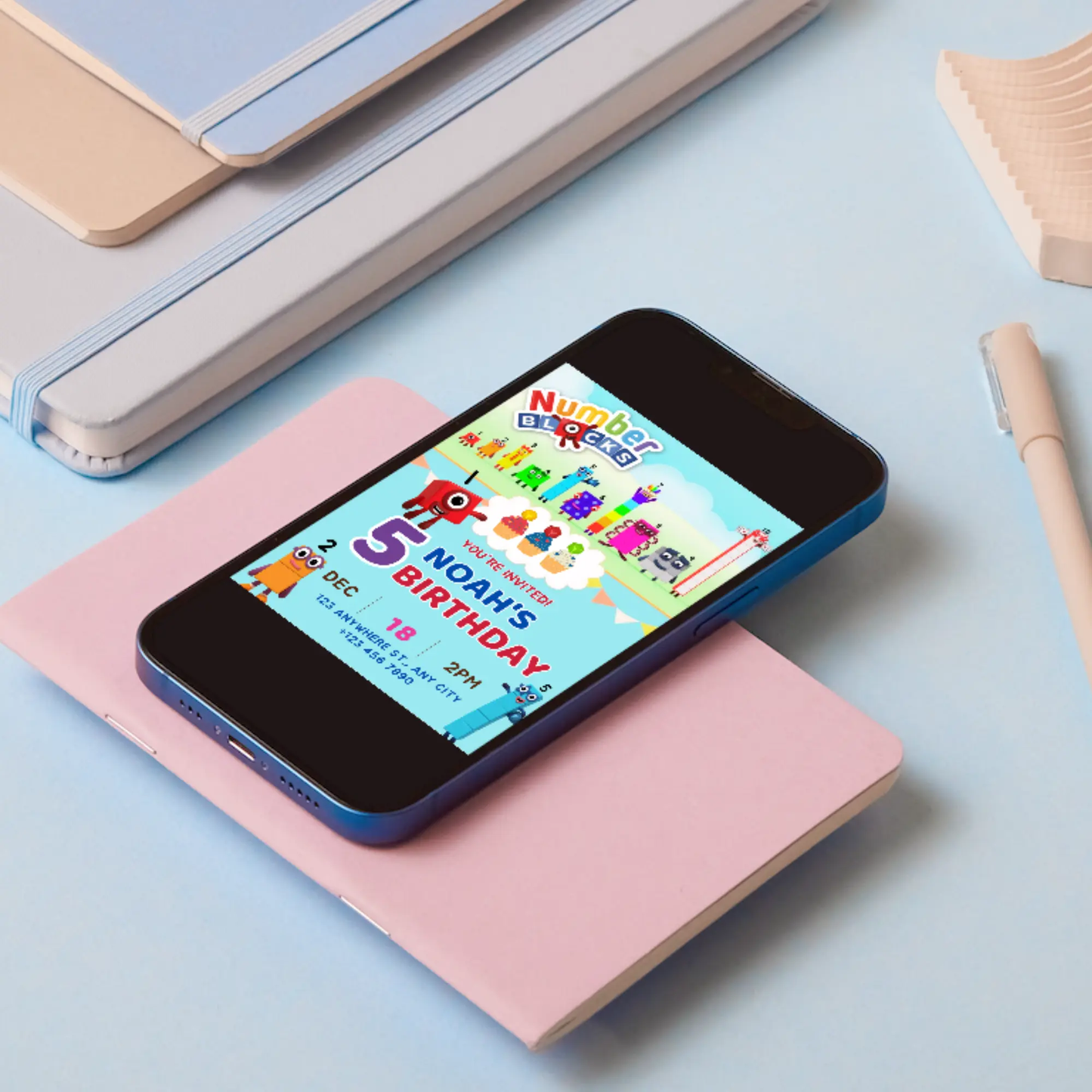 Numberblocks Birthday Invitation Template - CreativeRino
