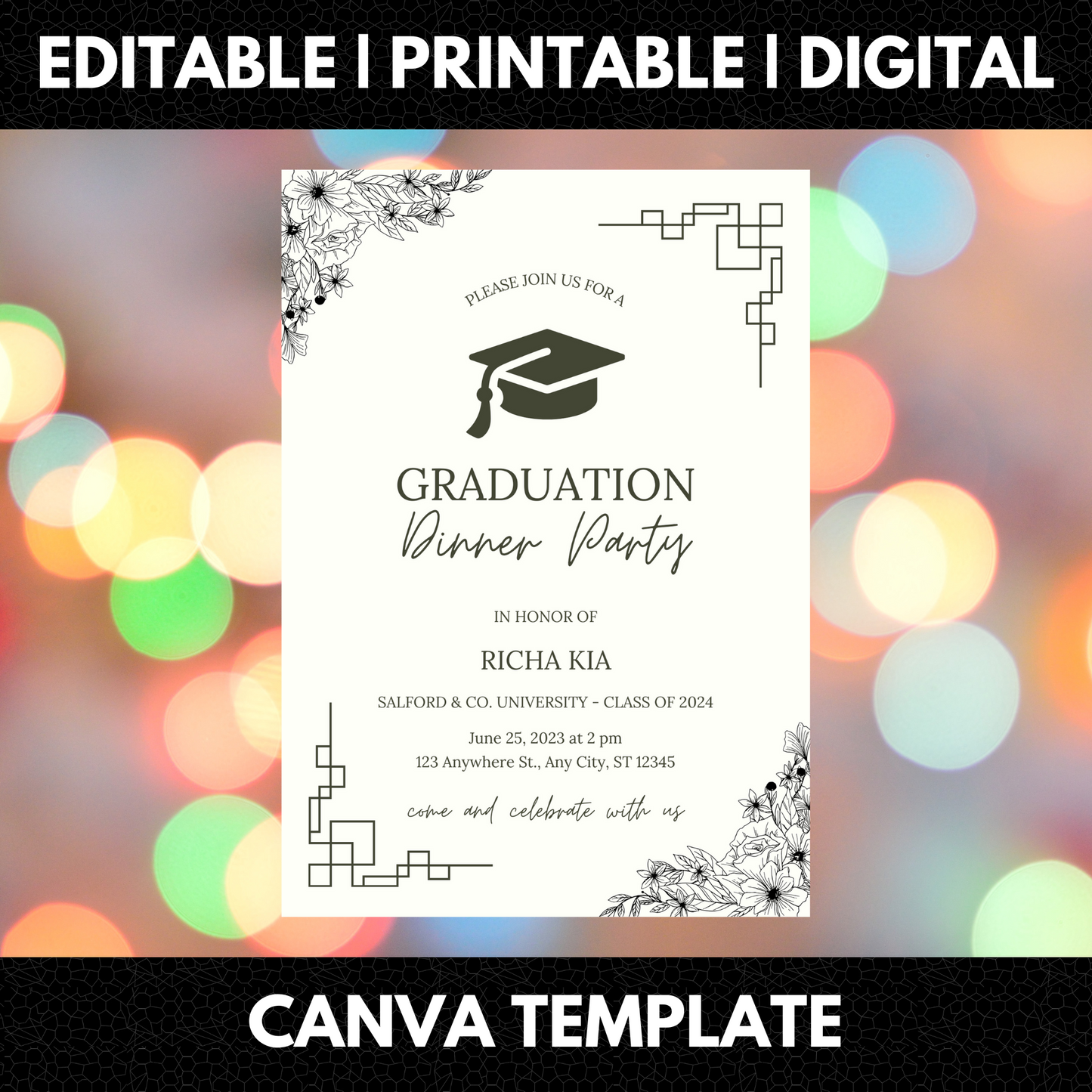 Graduation Dinner Invitation Template