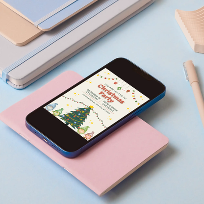 Gnome Christmas Party Invitation Template - CreativeRino