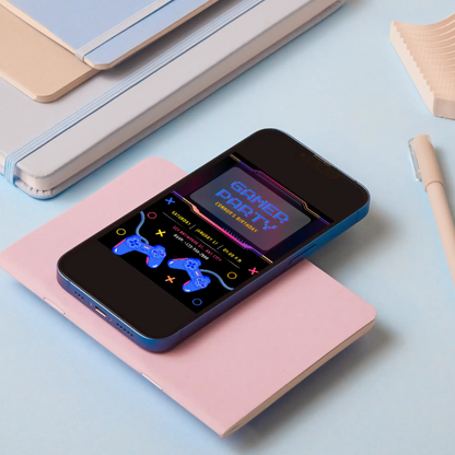 Gamer Birthday Invitation Template - CreativeRino