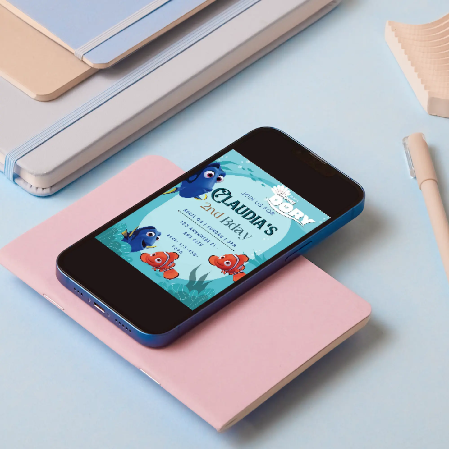 Finding Dory Birthday Invitation Template - CreativeRino