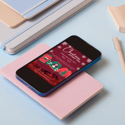 Christmas Jumper Day Invitation Template | Ugly Sweater Christmas Party Invite - CreativeRino