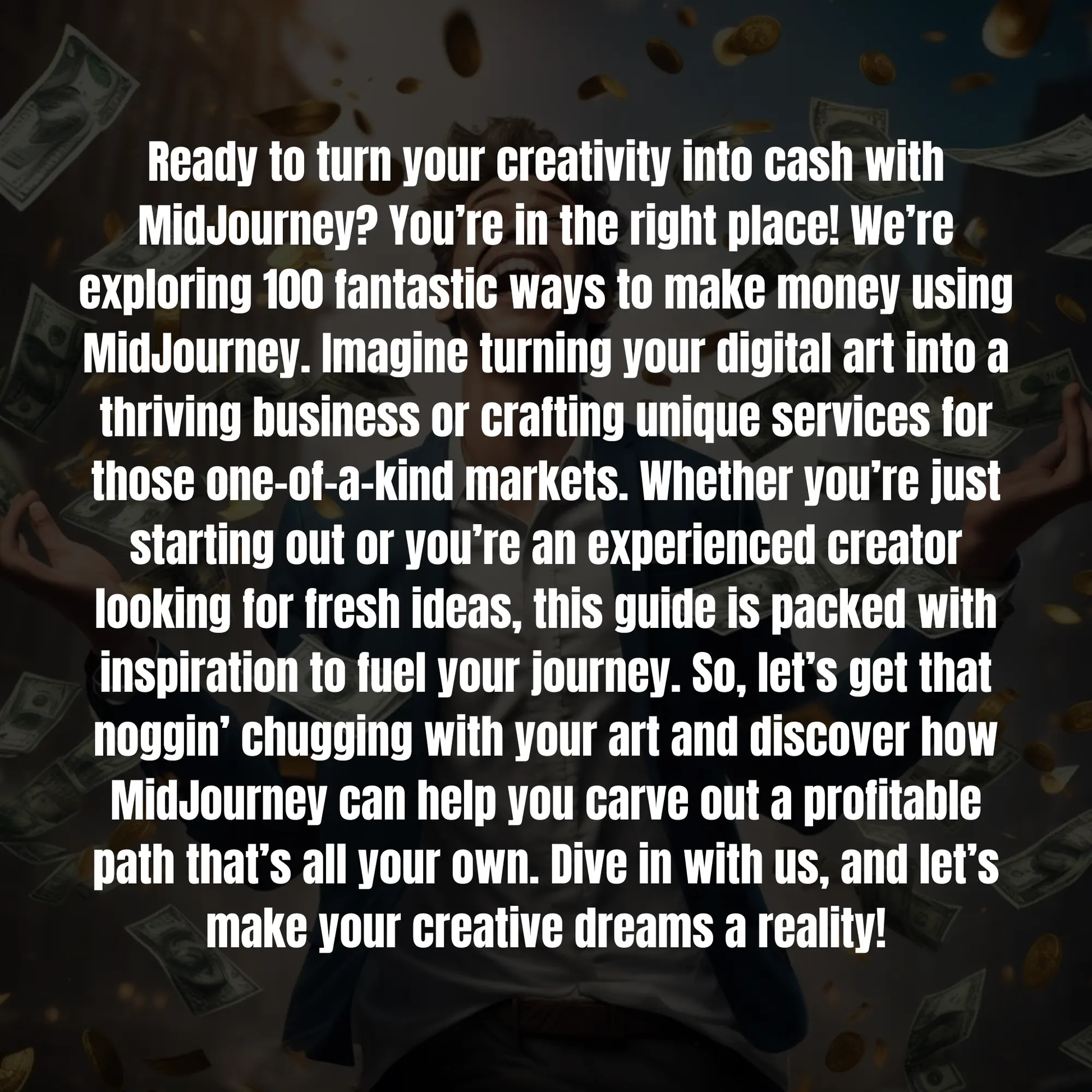 100 Ways To Make Money With MidJourney E-Book | 1500+ Midjourney Prompts CreativeRino