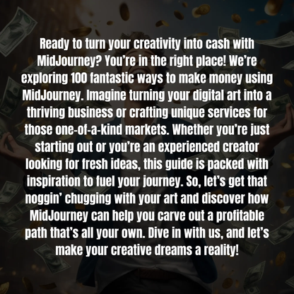 100 Ways To Make Money With MidJourney E-Book | 1500+ Midjourney Prompts CreativeRino