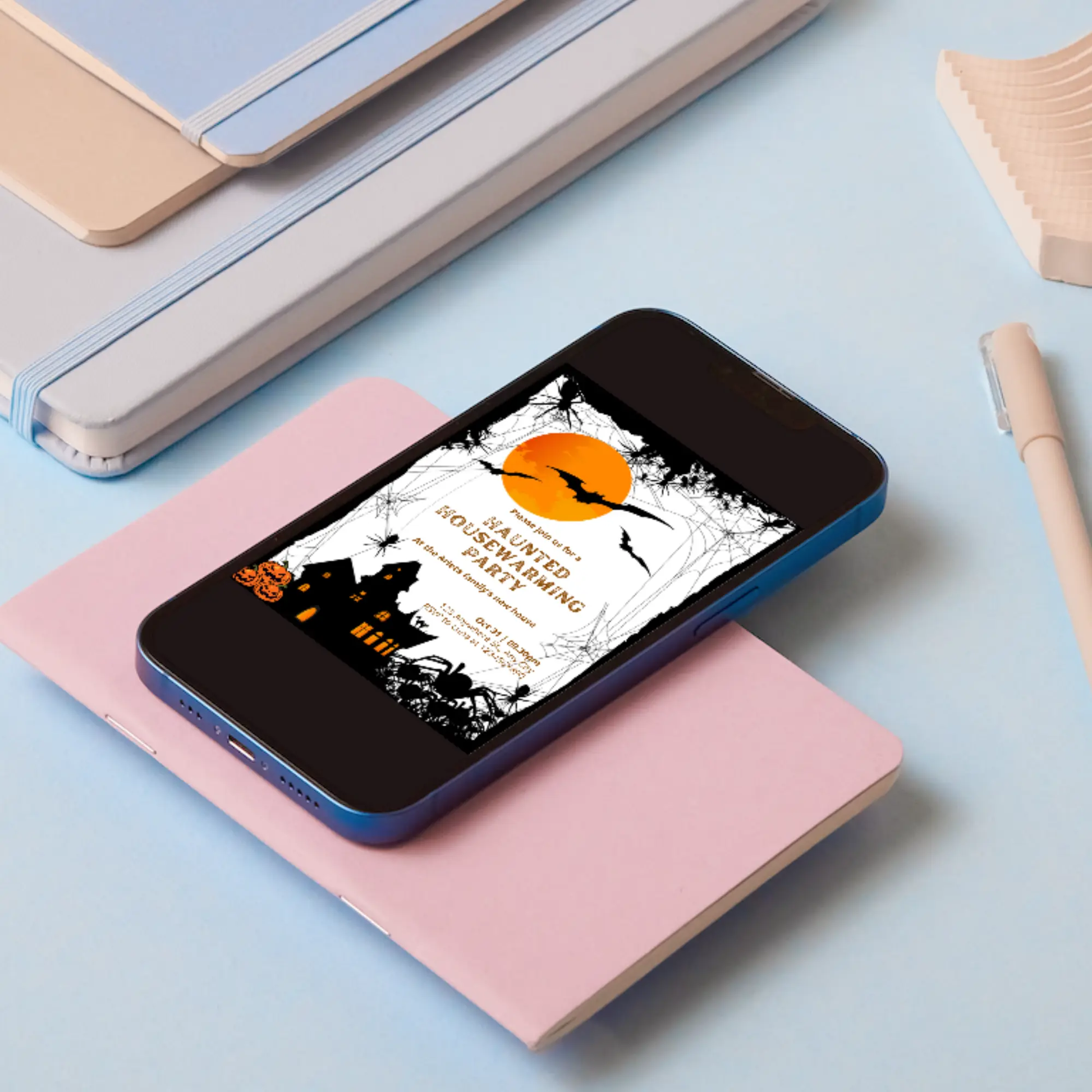 Halloween Haunted Housewarming Party Invitation Template - CreativeRino