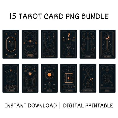 15 Tarot cards PNG Template Bundle - CreativeRino