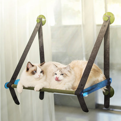 Premium Window Sill Cat Hammock & Hanging Perch | Heavy-Duty Suction Cup Cat Bed Swing for Indoor Cats CreativeRino