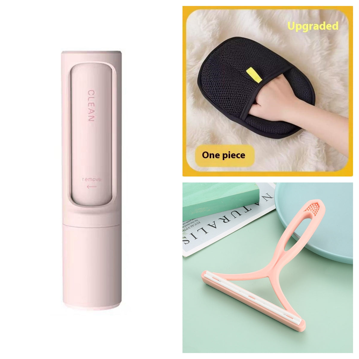 2-in-1 Reusable Pet Hair Remover Brush & Lint Roller – Self Cleaning Portable Fur Remover for Cat & Dog Hair, Clothes, Sofa, Carpet & Furniture Cleaning Tool CreativeRino
