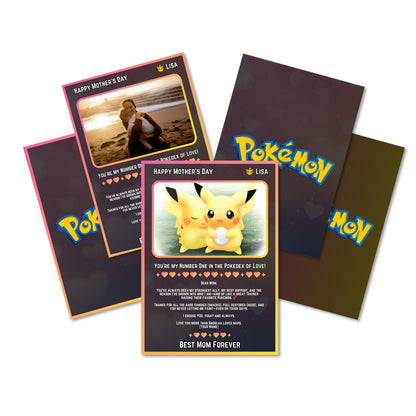 Pokemon Mothers Day Card, Editable Pokepet Custom Gift for Mom, Pokemon Presents Mom Gifts - CreativeRino