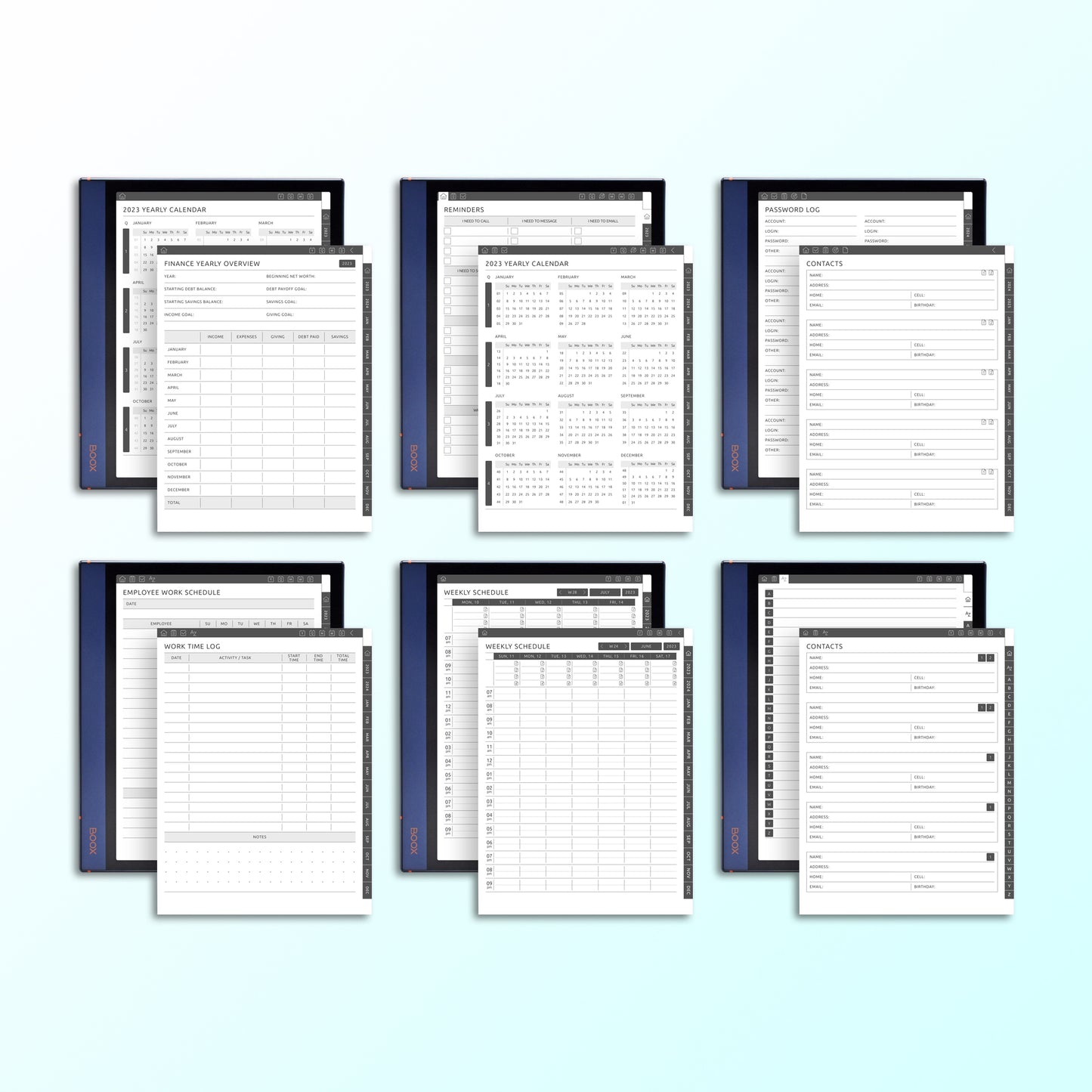 40+ Onyx Boox Planners Template Bundle