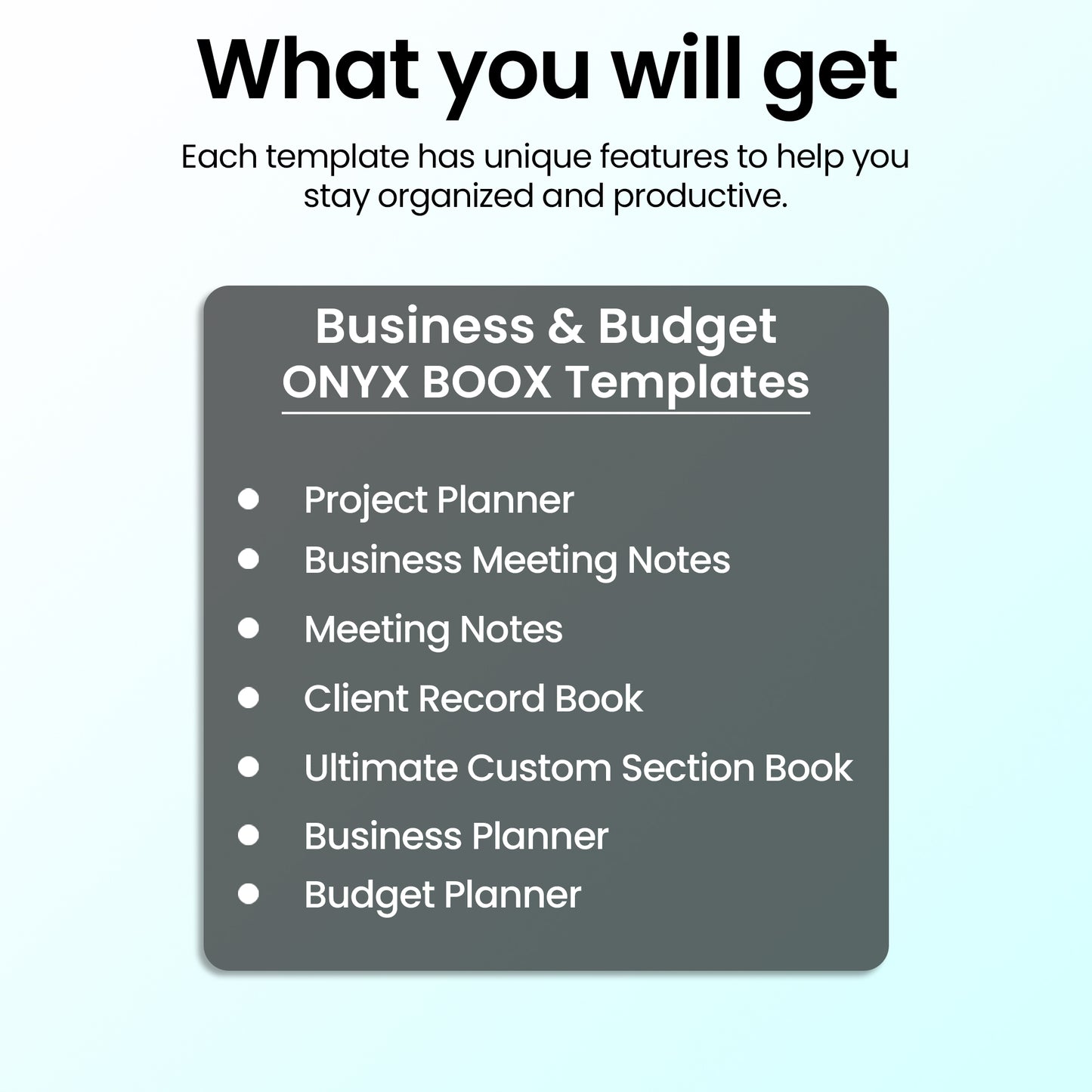 7 Onyx Boox Business & Budget Planners Template Bundle