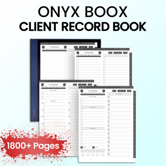 Onyx Boox Client Record Book Planners Template