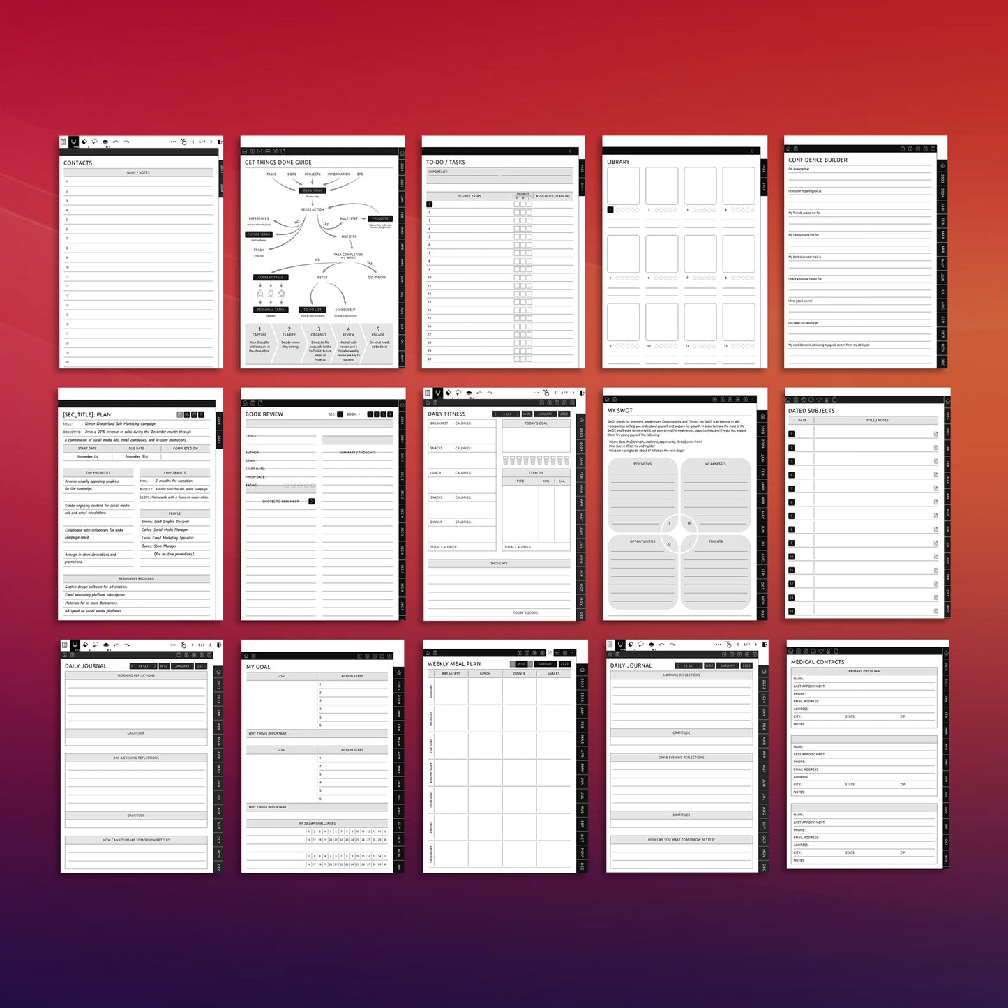 Supernote Diary Planner Template