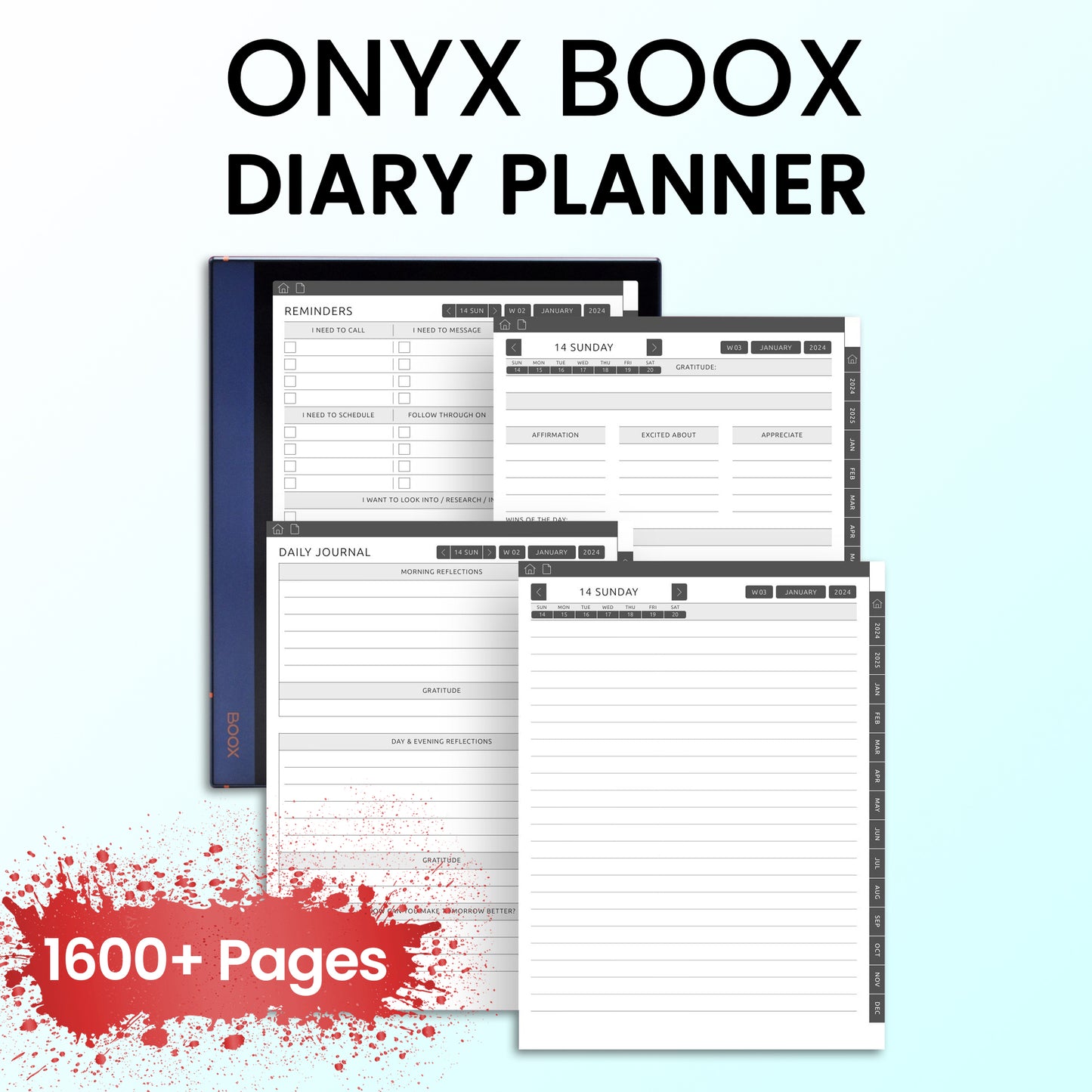 Onyx Boox Diary Planners Template