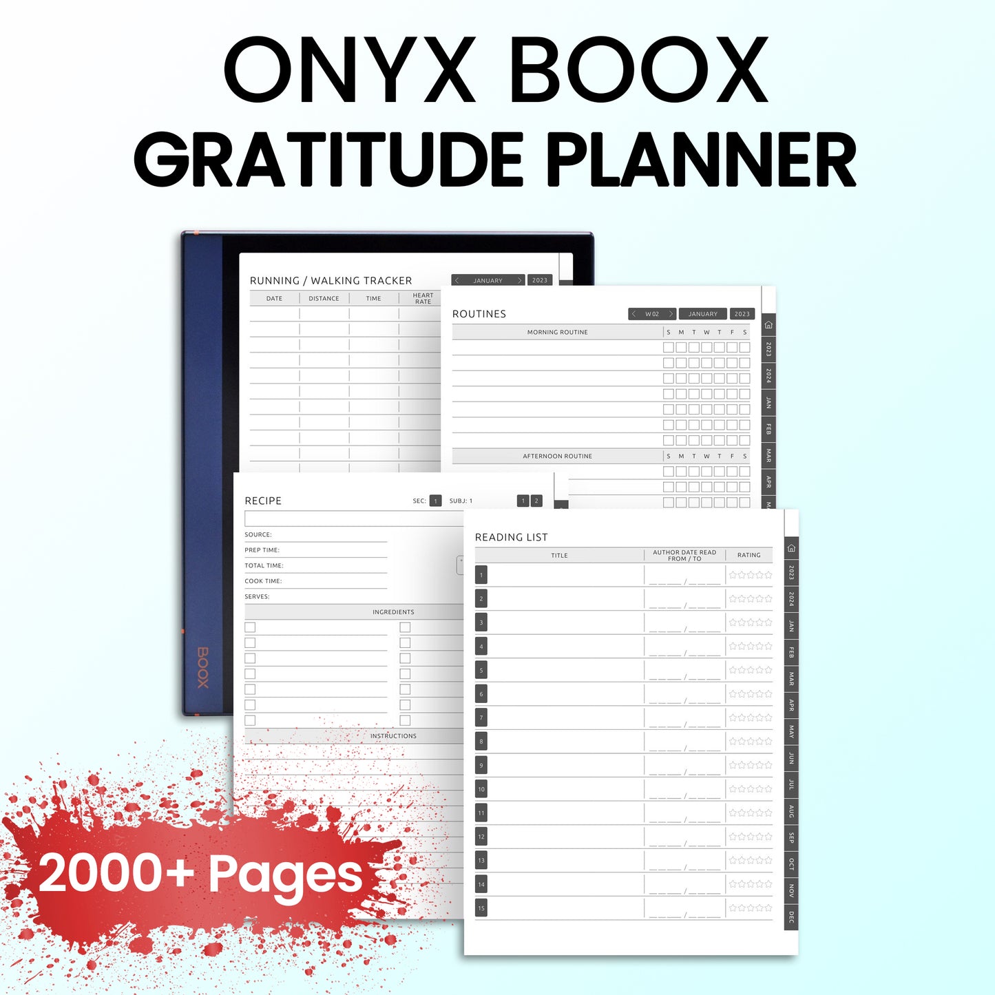 Onyx Boox Gratitude Planners Template