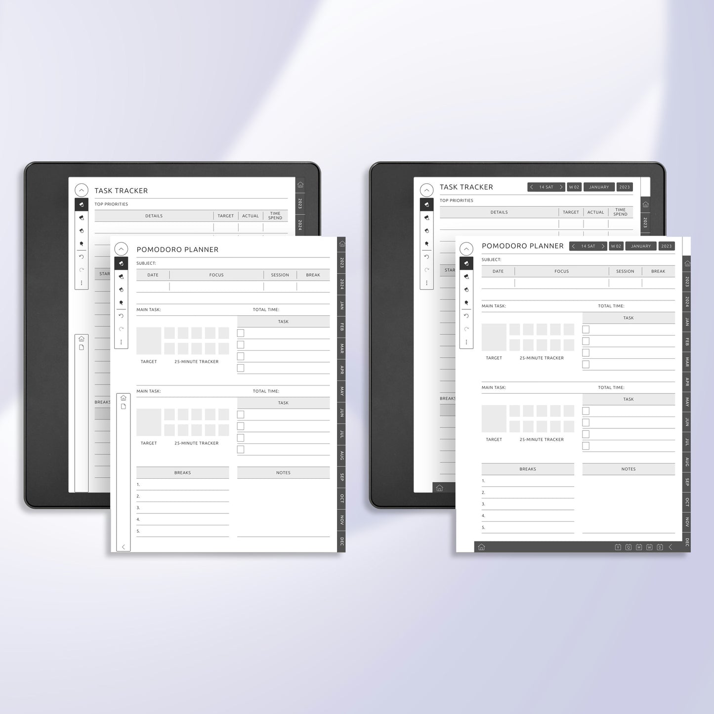 3 Kindle Scribe Goal & Productivity Planner Template Bundle