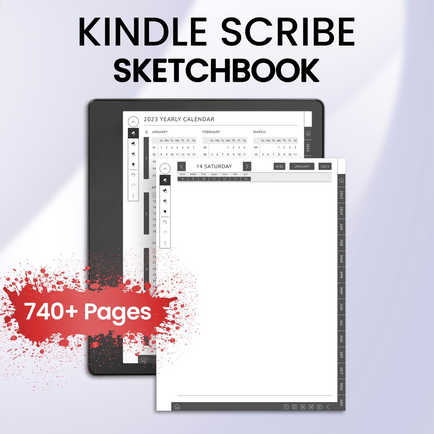 Kindle Scribe Sketchbook Planner Template