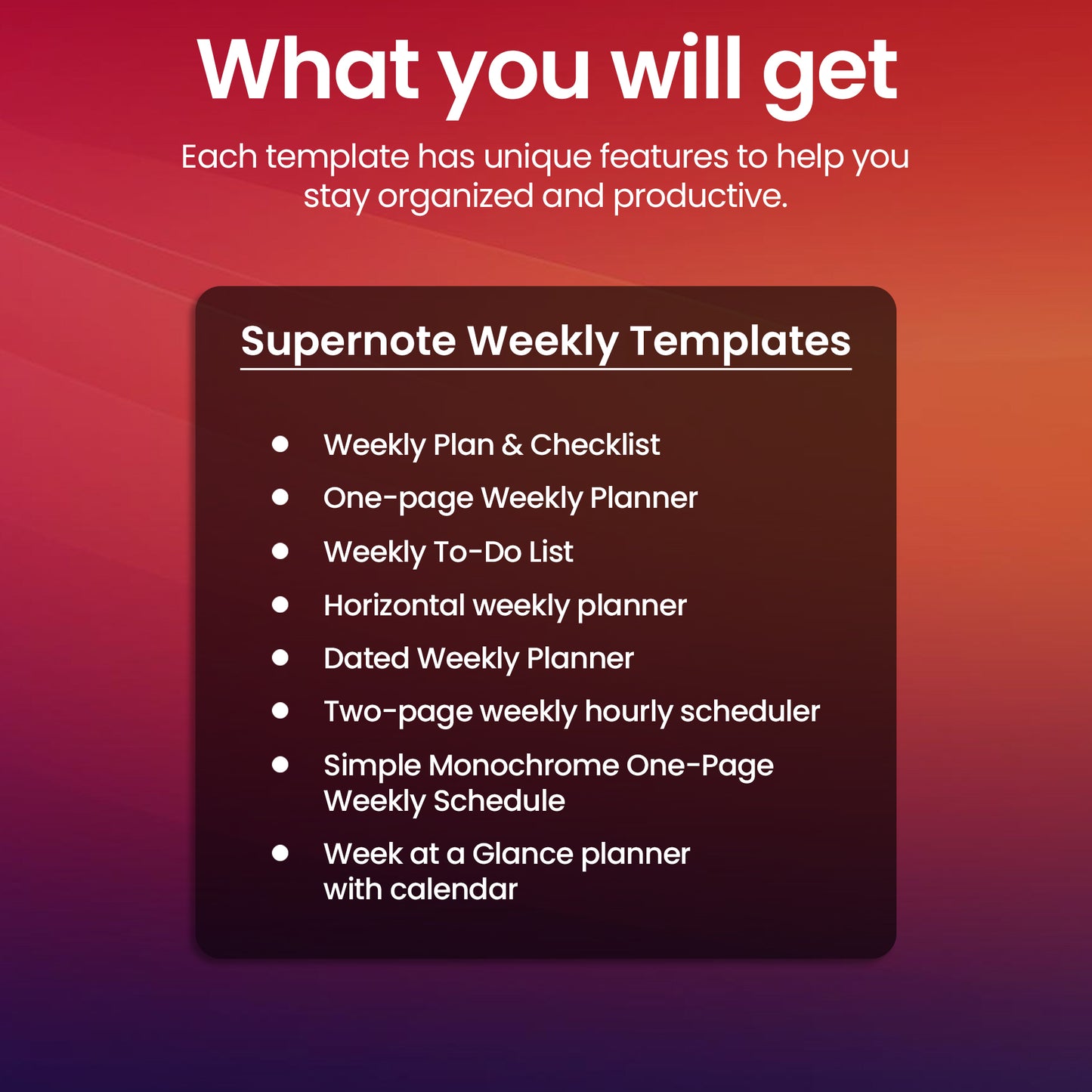 8 Supernote A6X Weekly Templates Planner Template Bundle