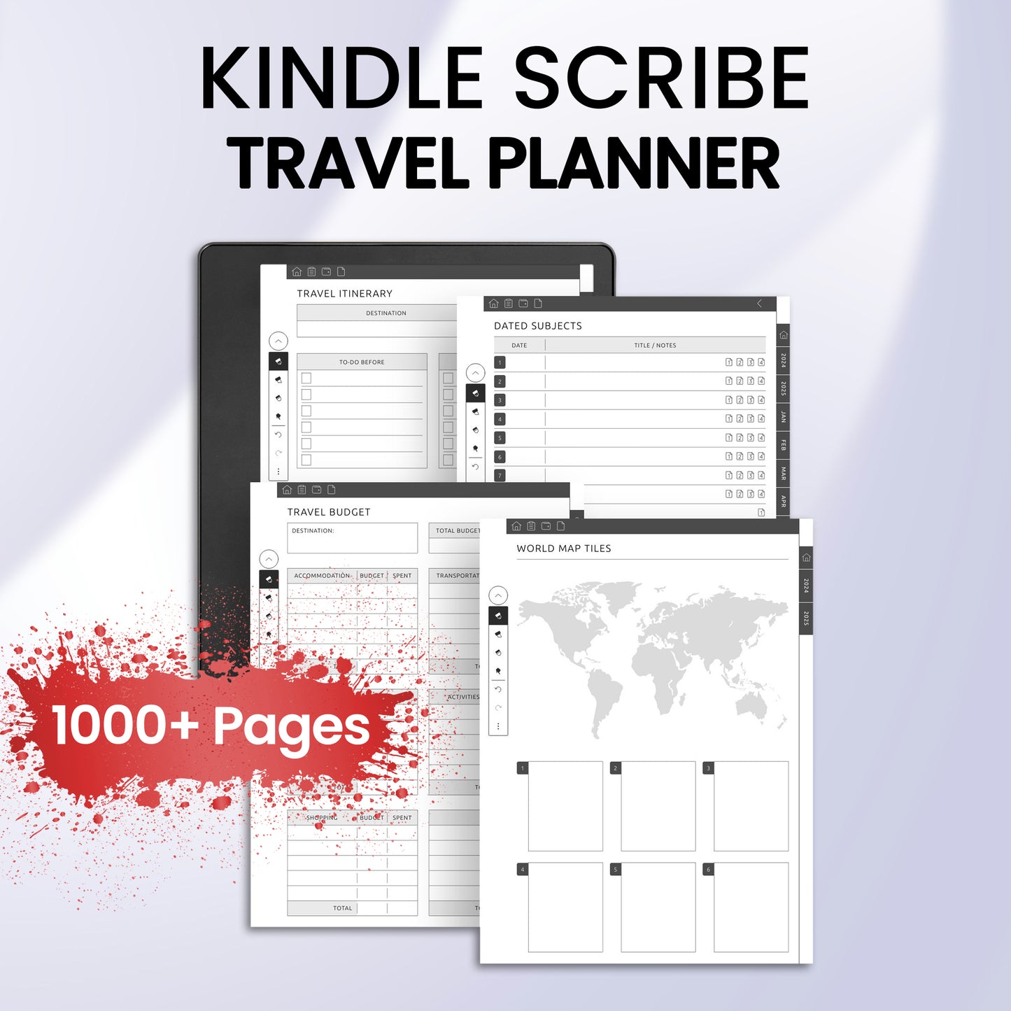 Kindle Scribe Travel Planner Template